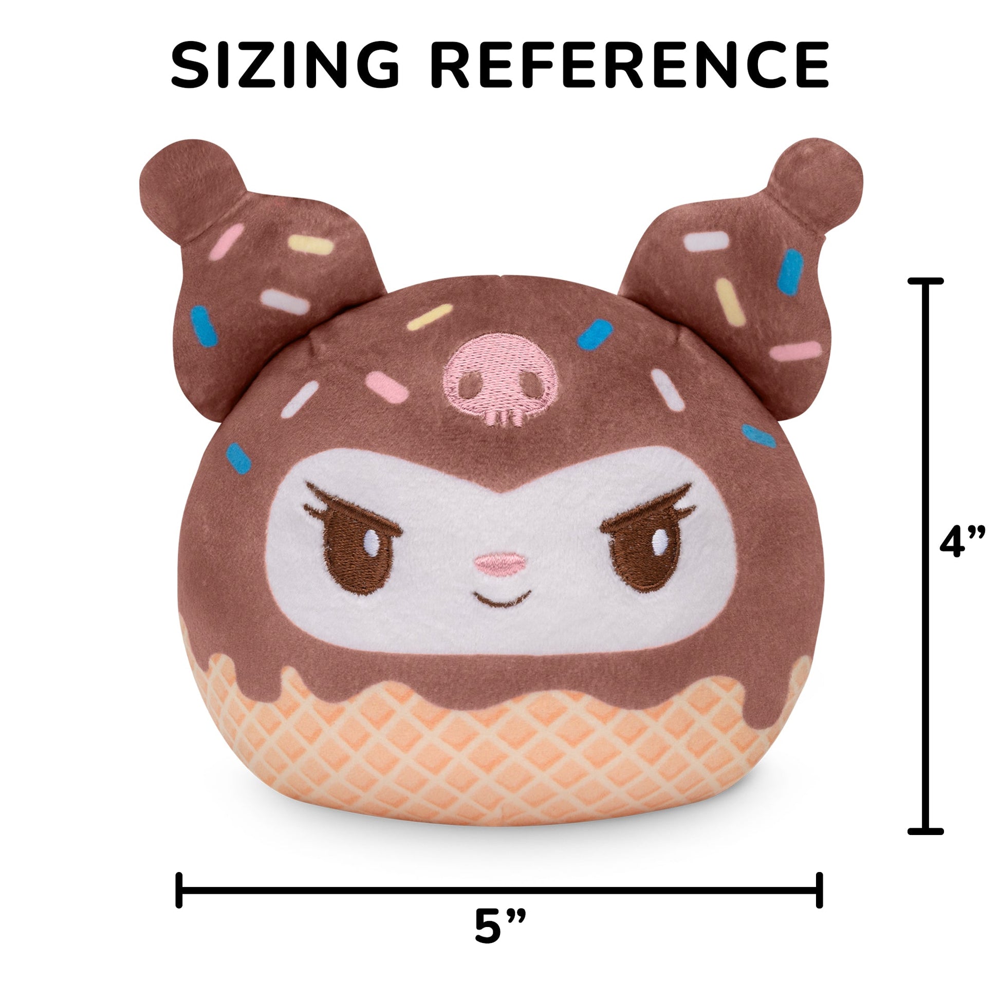 Kuromi Ice Cream Cone 4” Reversible Plushie