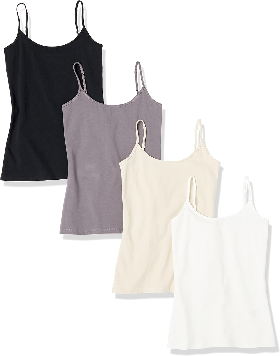 Women's Slim-Fit Camisole for Layering and Everyday Wear, Pack of 4