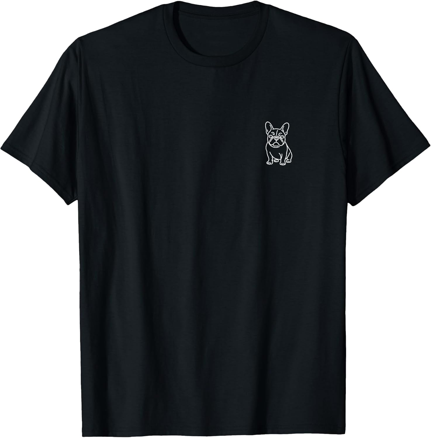 French Bulldog Frenchie Minimalist Badge Patch Line Art T-Shirt