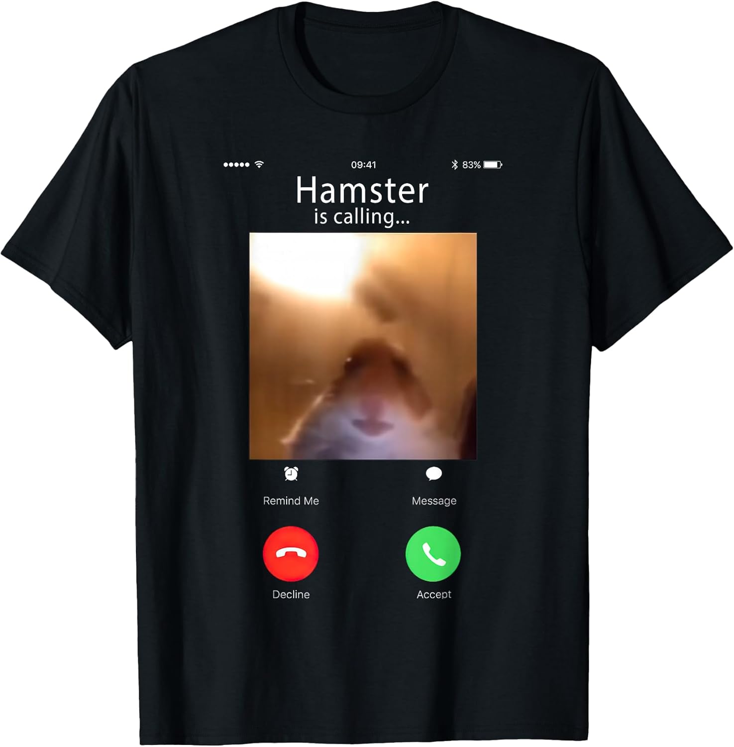 dank Meme Hamster Staring Front Camera Hamster Calling T-Shirt