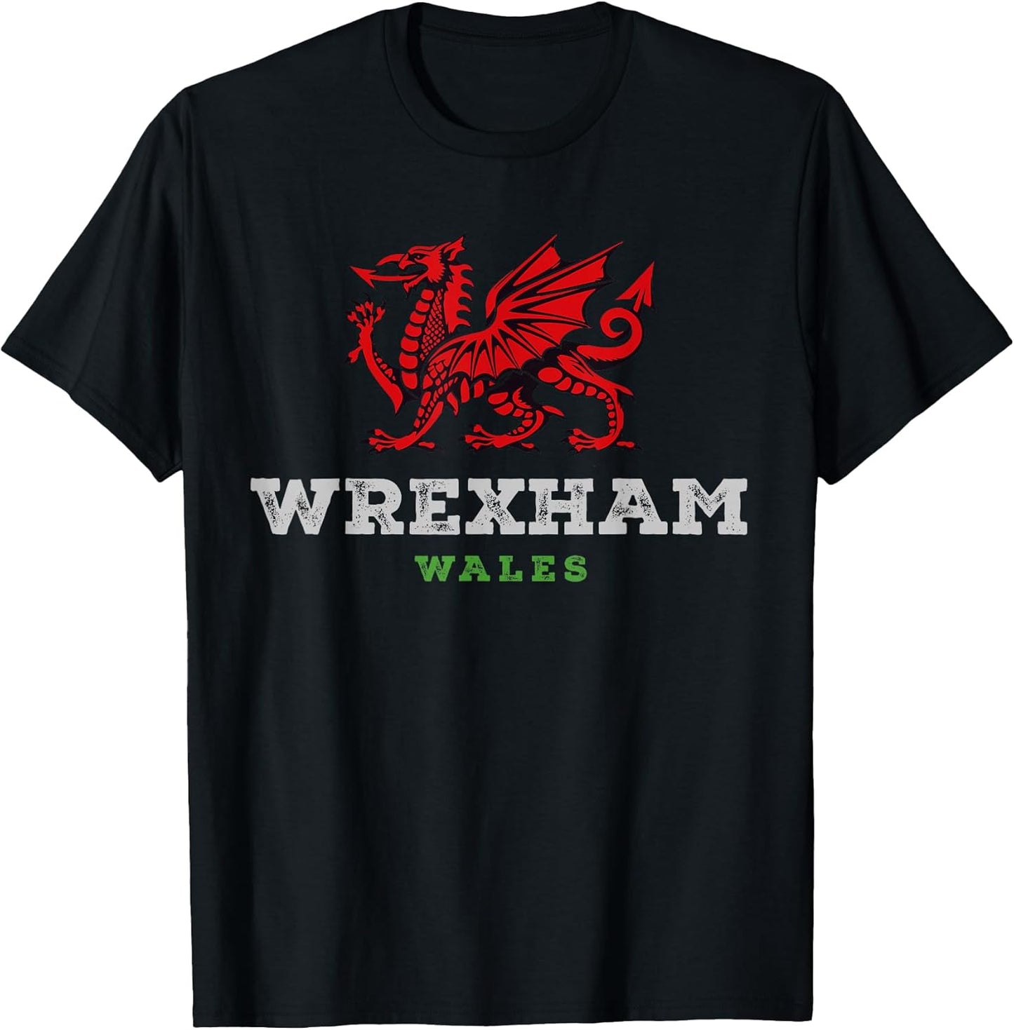 Wrexham Wales Welsh Dragon Flag Vintage T-Shirt