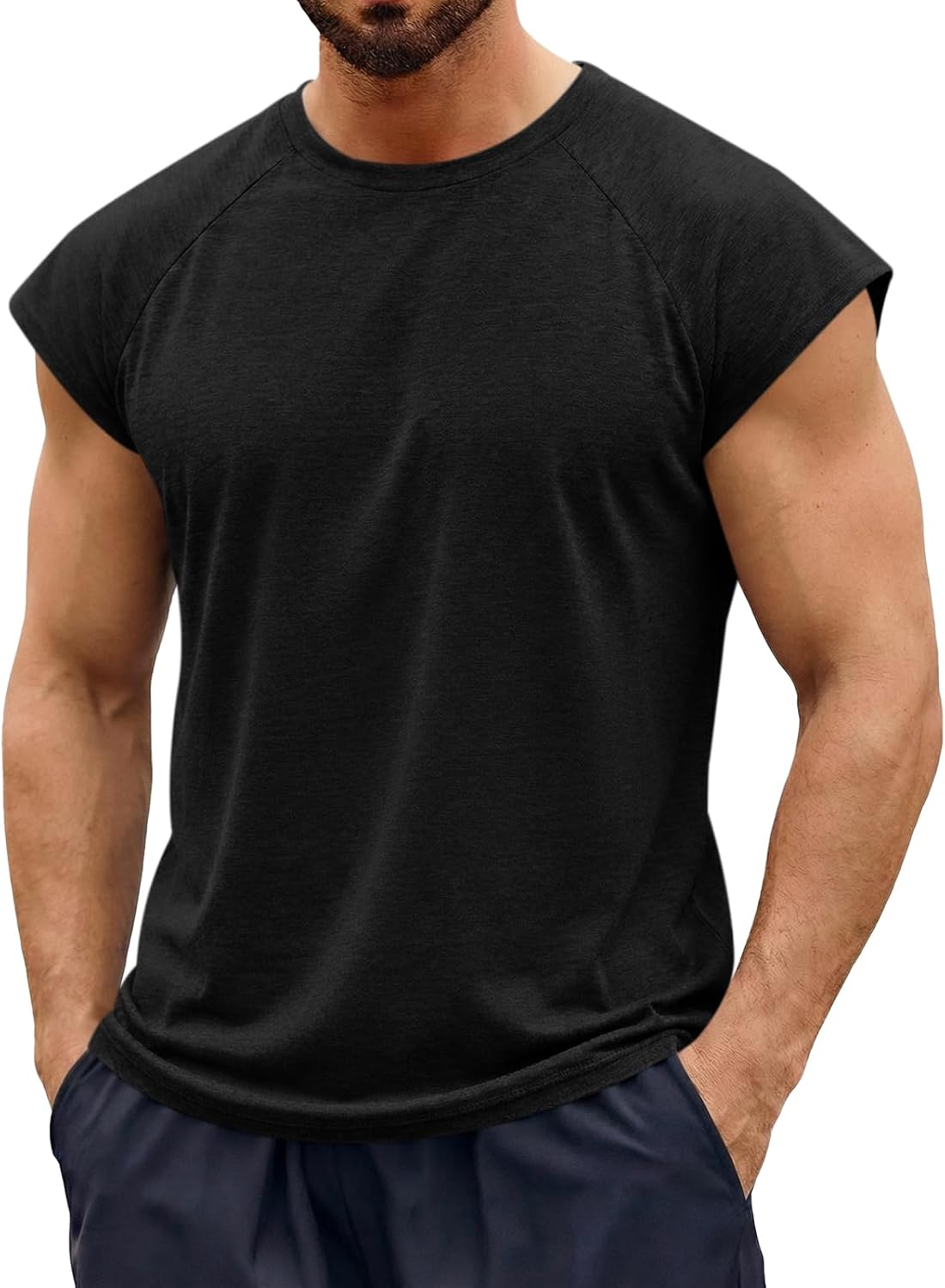 Mens Tank Tops Workout Muscle Gym Athletic T-Shirts Casual Cap Sleeve Summer Beach Cotton Tops