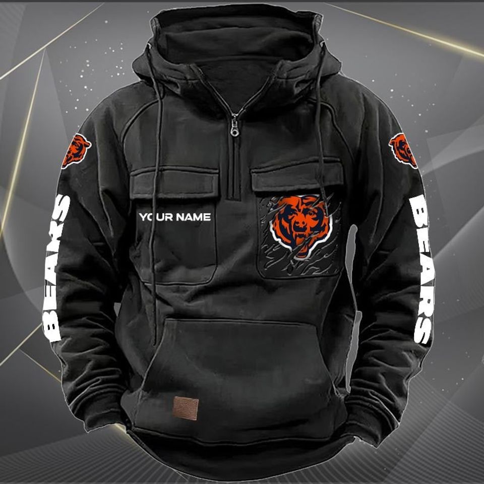 Chicago Bears Vintage Men Hoodies With Custom Name