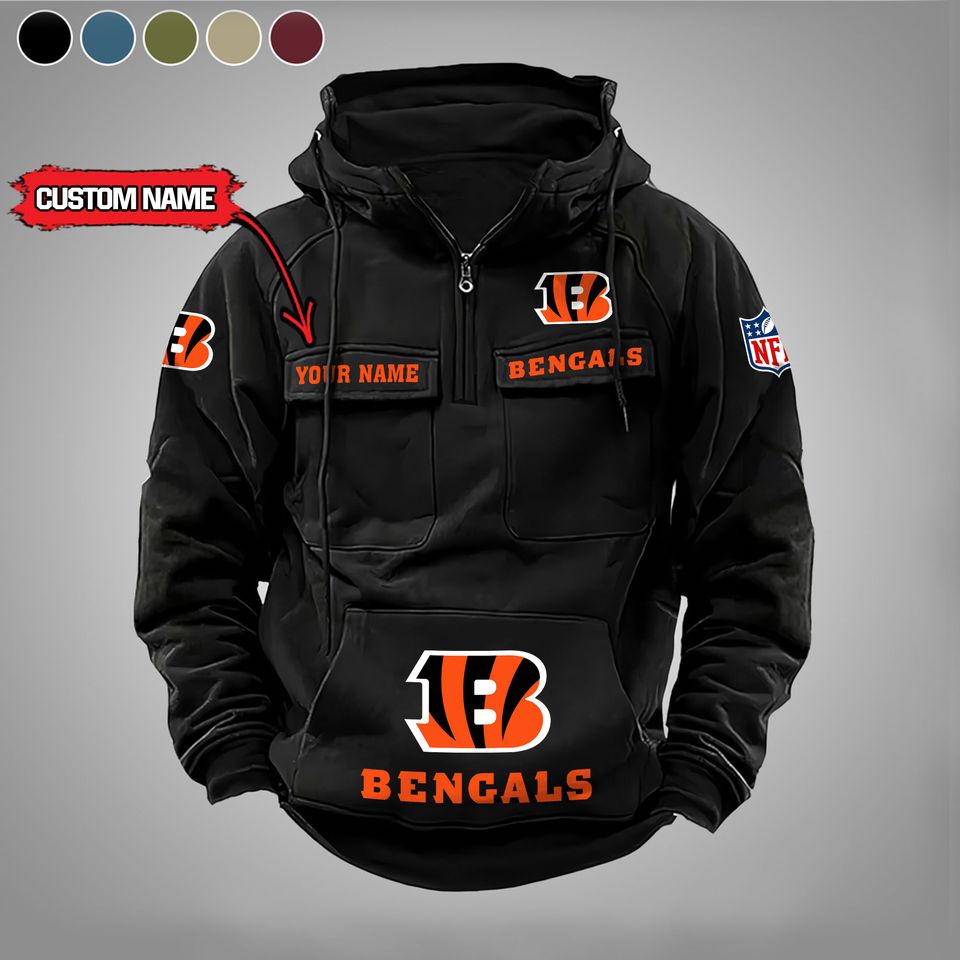 Cincinnati Bengals Personalized Cargo Hoodie