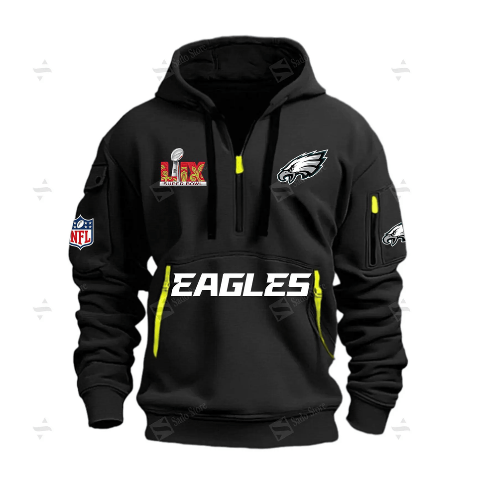 football Philadelphia Eagles Super Bowl LIX Quarter Zip Hoodie Nicegift QZH