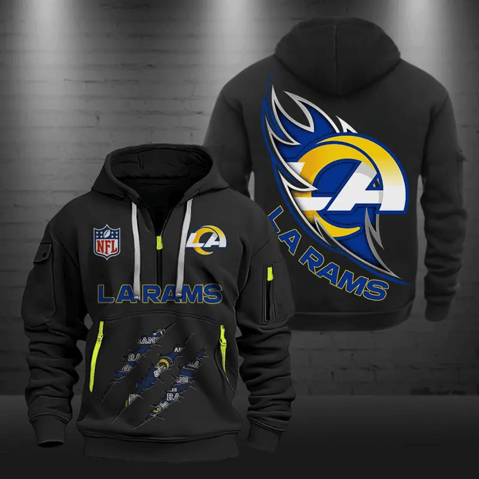 Los Angeles Rams Quarter Zip Hoodie Football Team Logo Gift For Fan