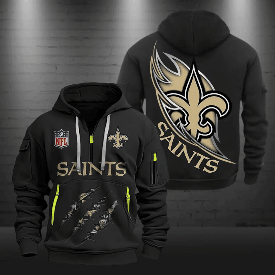 New Orleans Saints Quarter Zip Hoodie Football Team Logo Gift For Fan