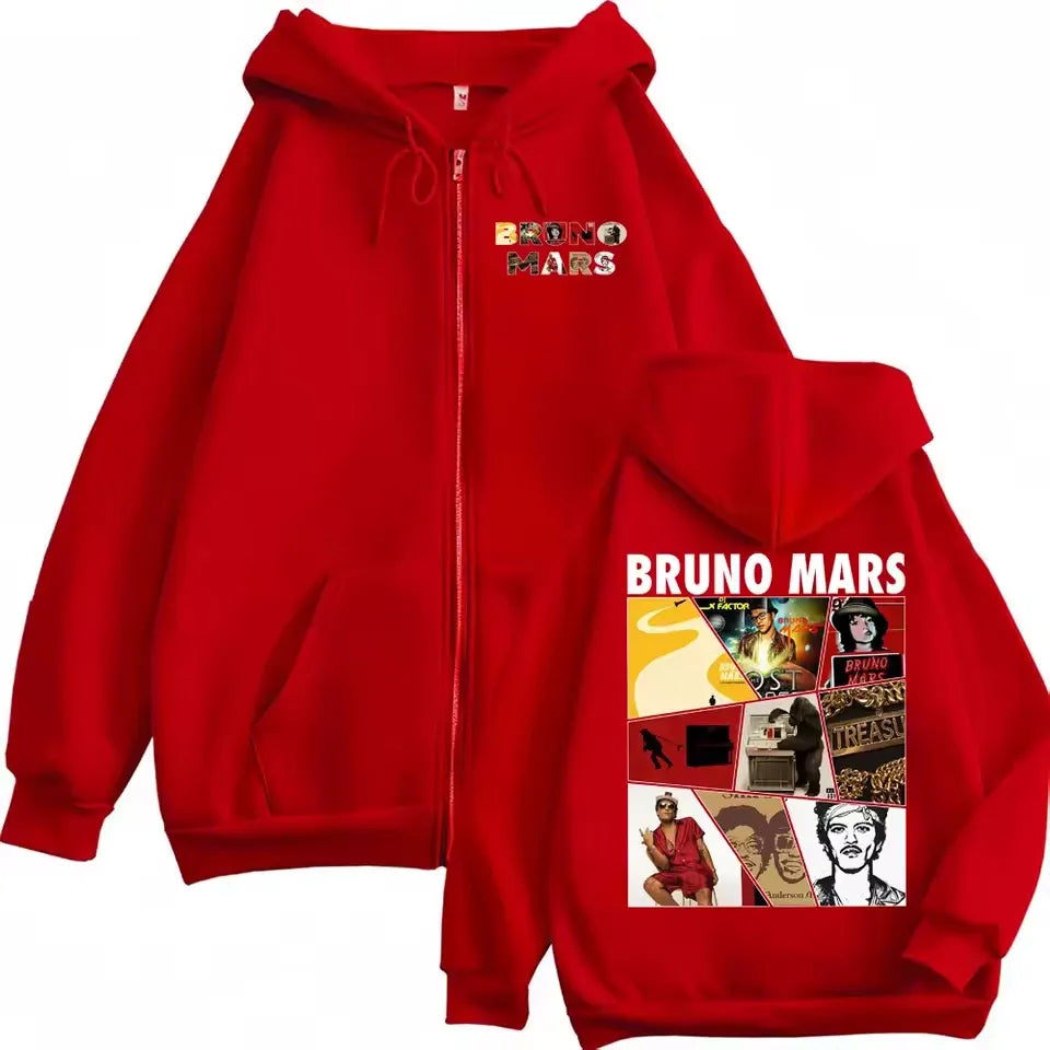 Bruno Mars The Romantic Tour Zipper Hoodie 2026 Pop Music Concert Hoodie