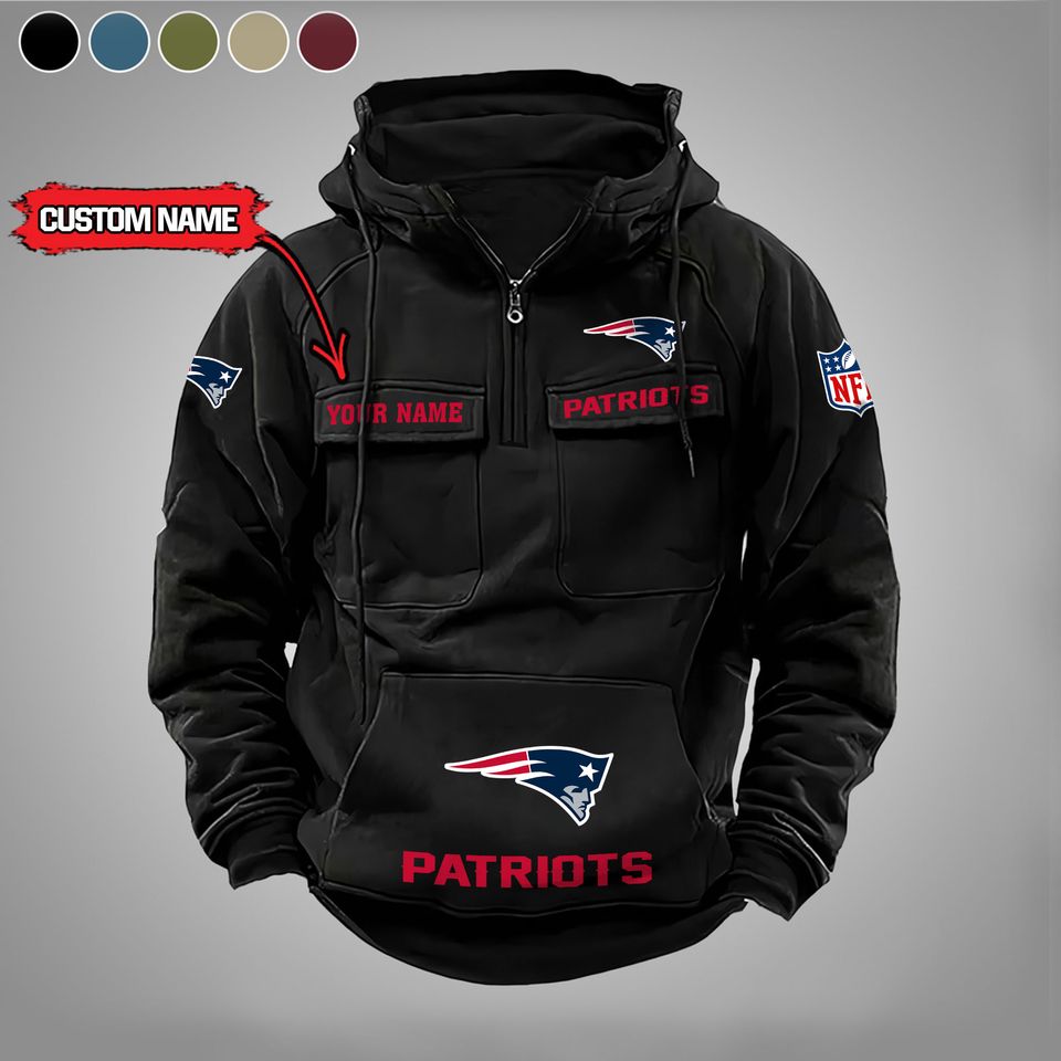 New England Patriots Personalized Cargo Hoodie