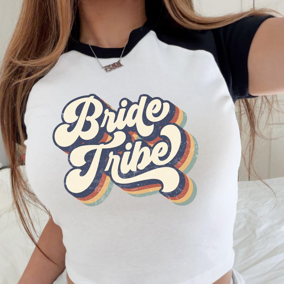 Micro Ribbed Raglan Baby Tee - Bride Tribe, Women's Baby Tee