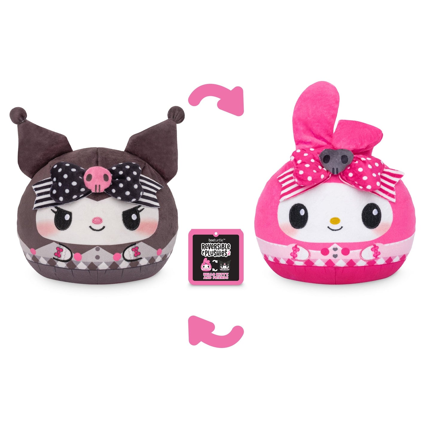 Anniversary My Melody & Kuromi 6" Reversible Plushie (Pink + Black)