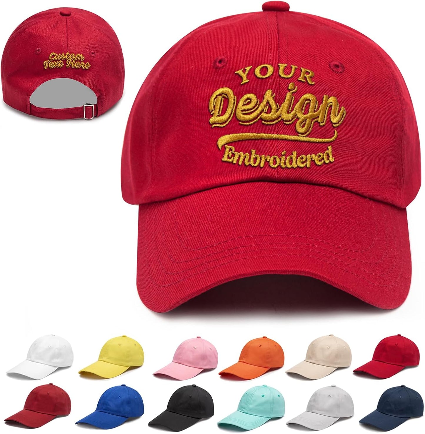 Custom Embroidered Hats, Personalized Emboridery Baseball Caps with Text Logo, Customized Hat Gifts for Men Women