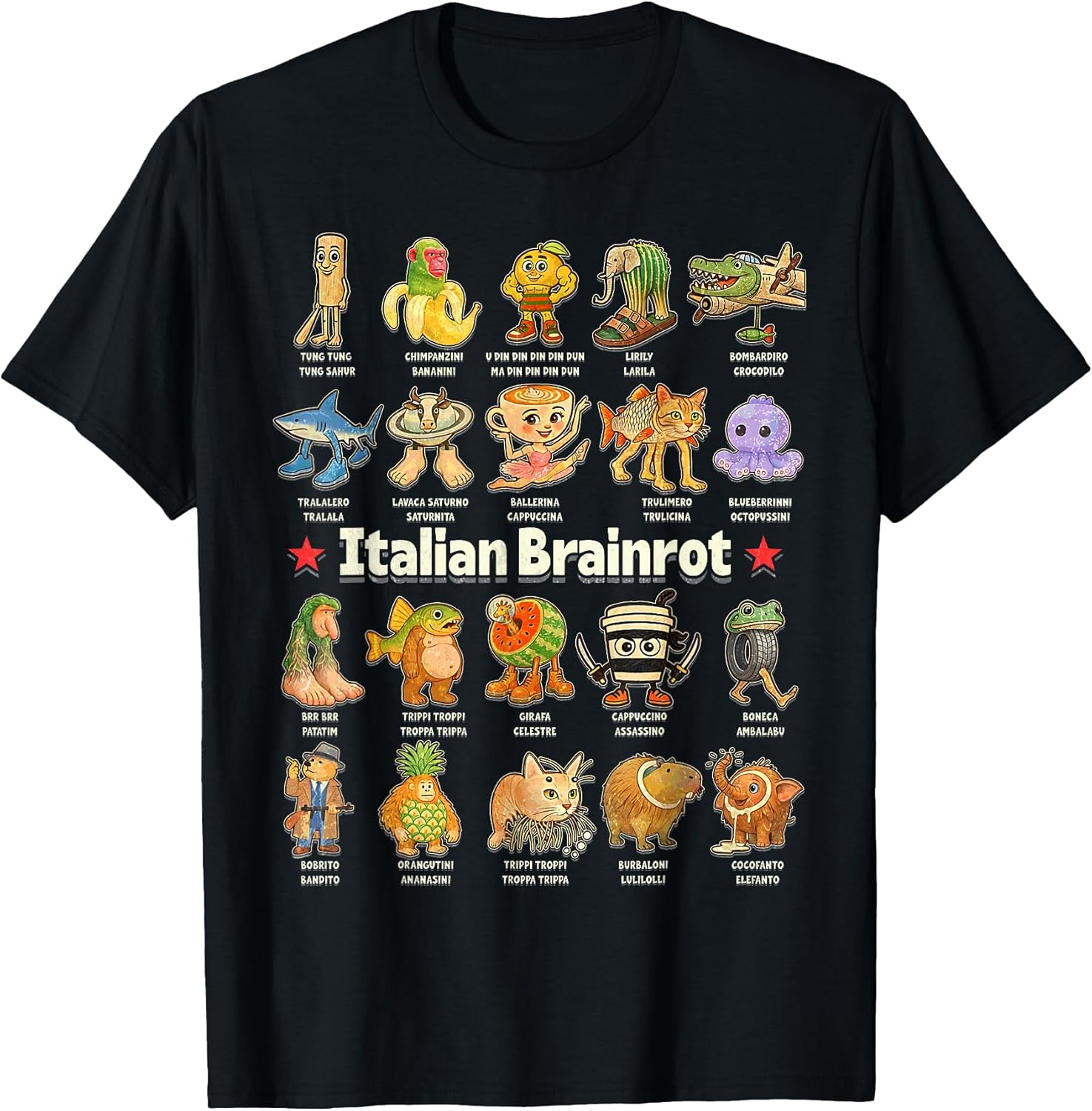 Tralalero Tralala Shark Funny Italian Brainrot Meme Tee T-Shirt