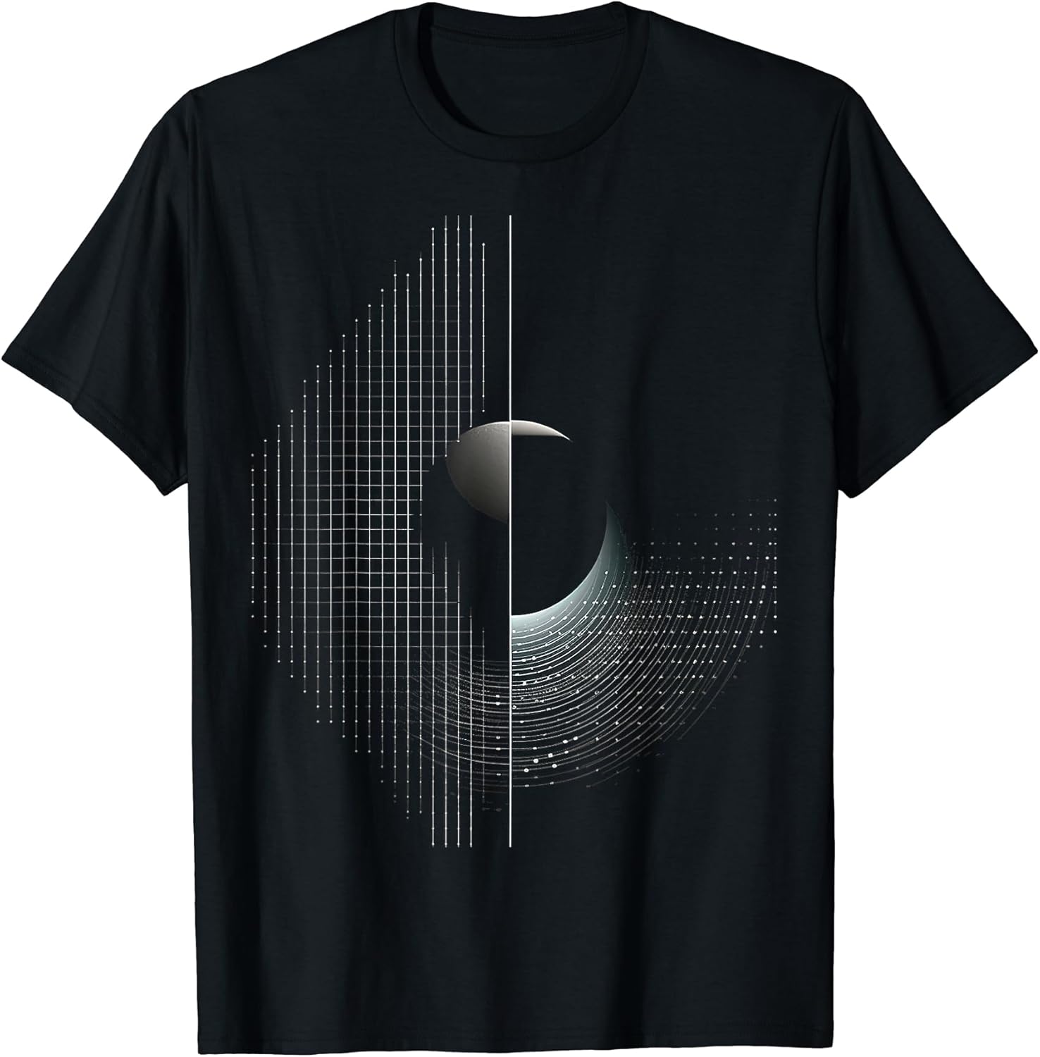 Moon Pixel Art Graphic Geometric Motif Moon T-Shirt
