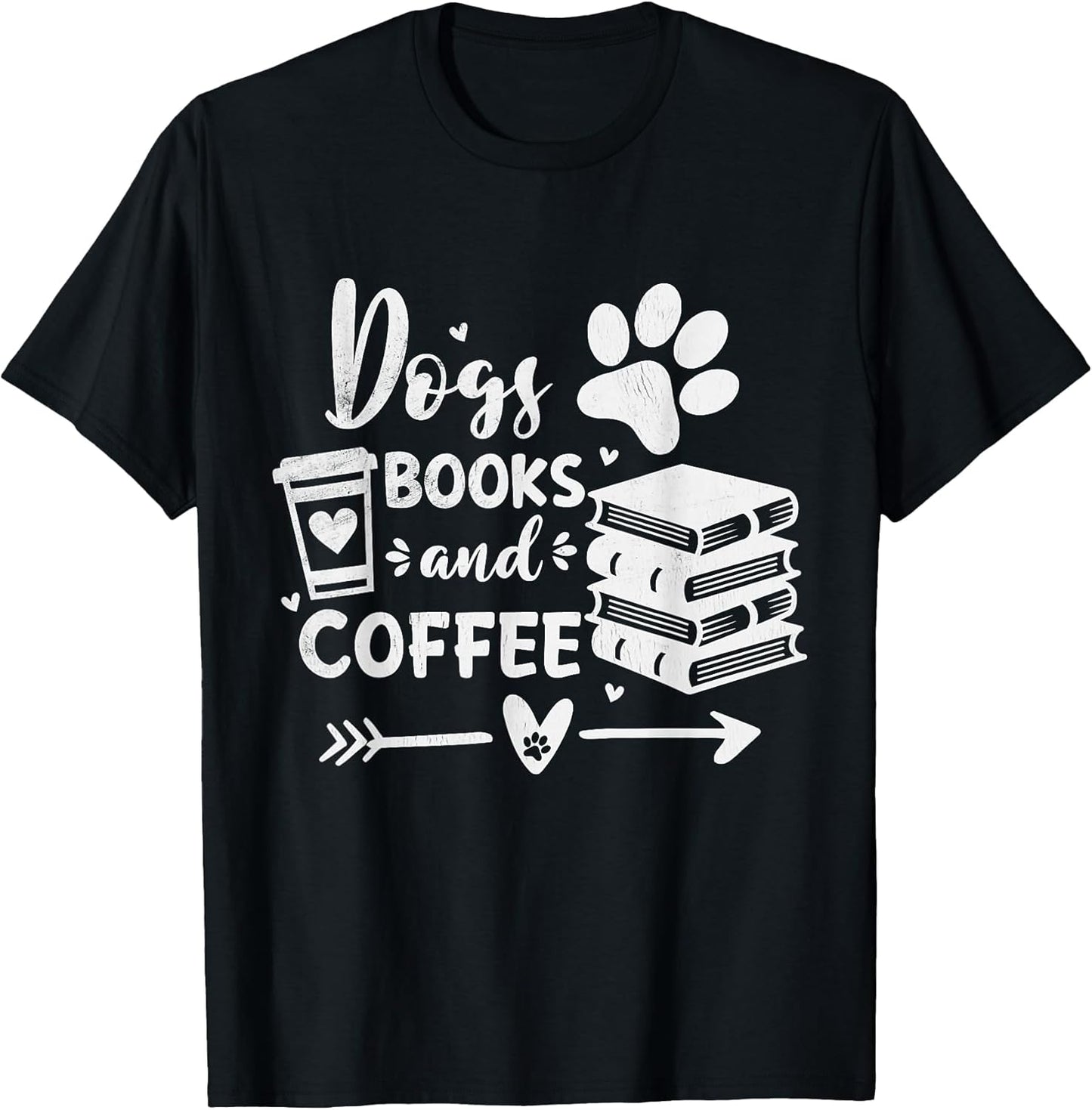 Funny Dogs Books And Coffee Reading Lovers Tee