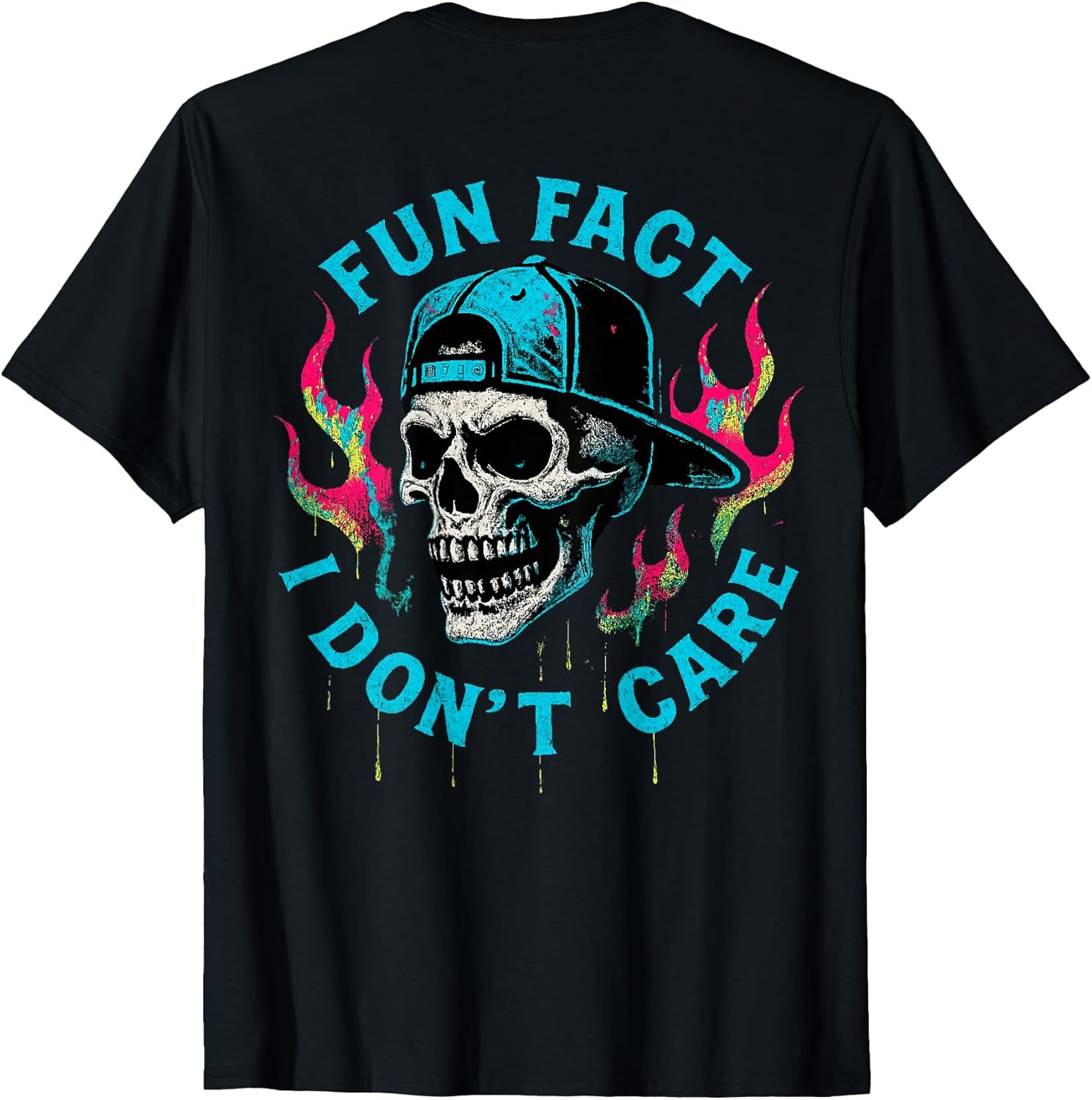 Funny Fun Fact I Don't Care Skeleton Tee Gift