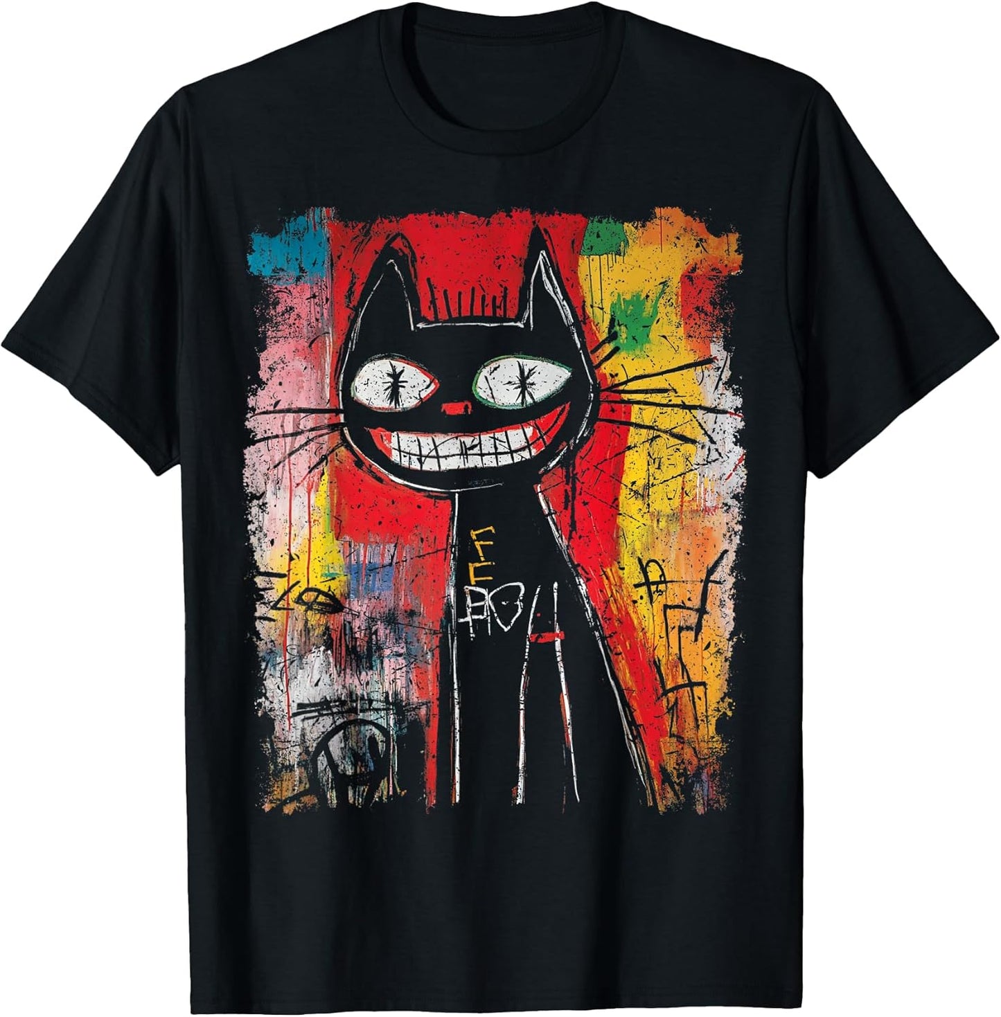 Pop Art Style Cat 90s Men's Graffiti T-Shirt