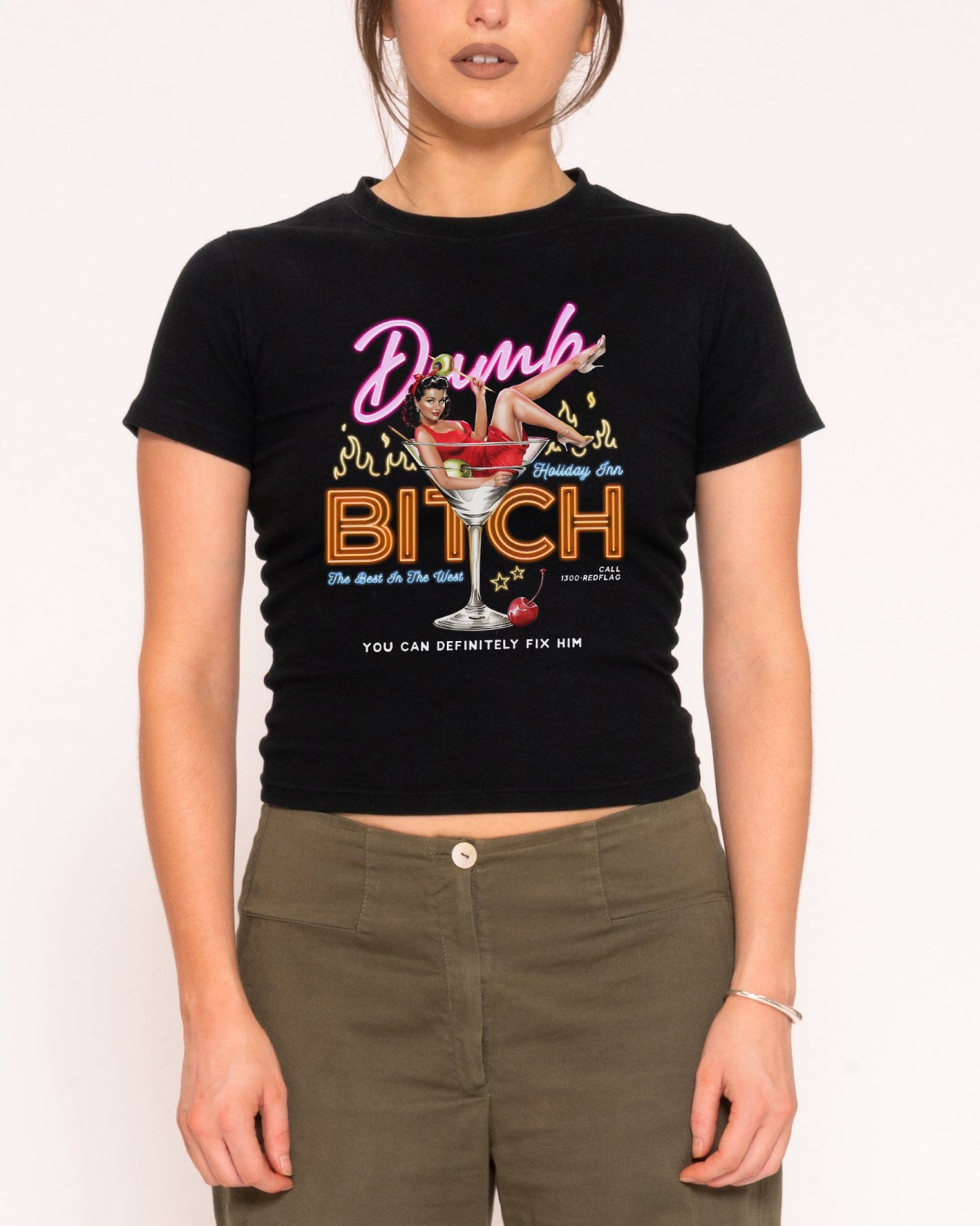 Dumb Bitch Hotel Longline Baby Tee