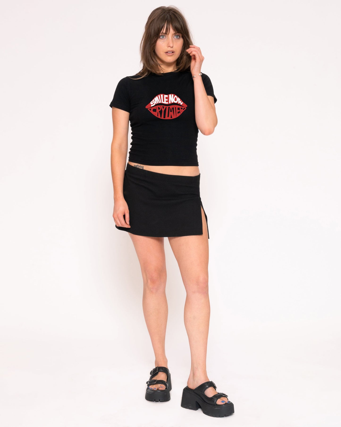 Smile Now, Cry Later Longline Baby Tee