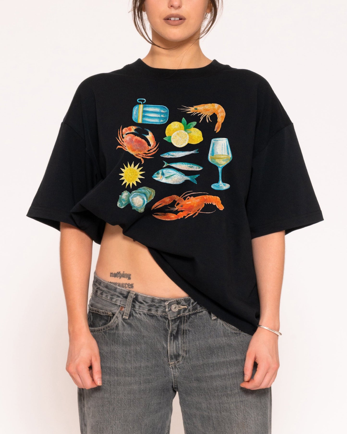 Seafood Platter Boxy Crop Tee
