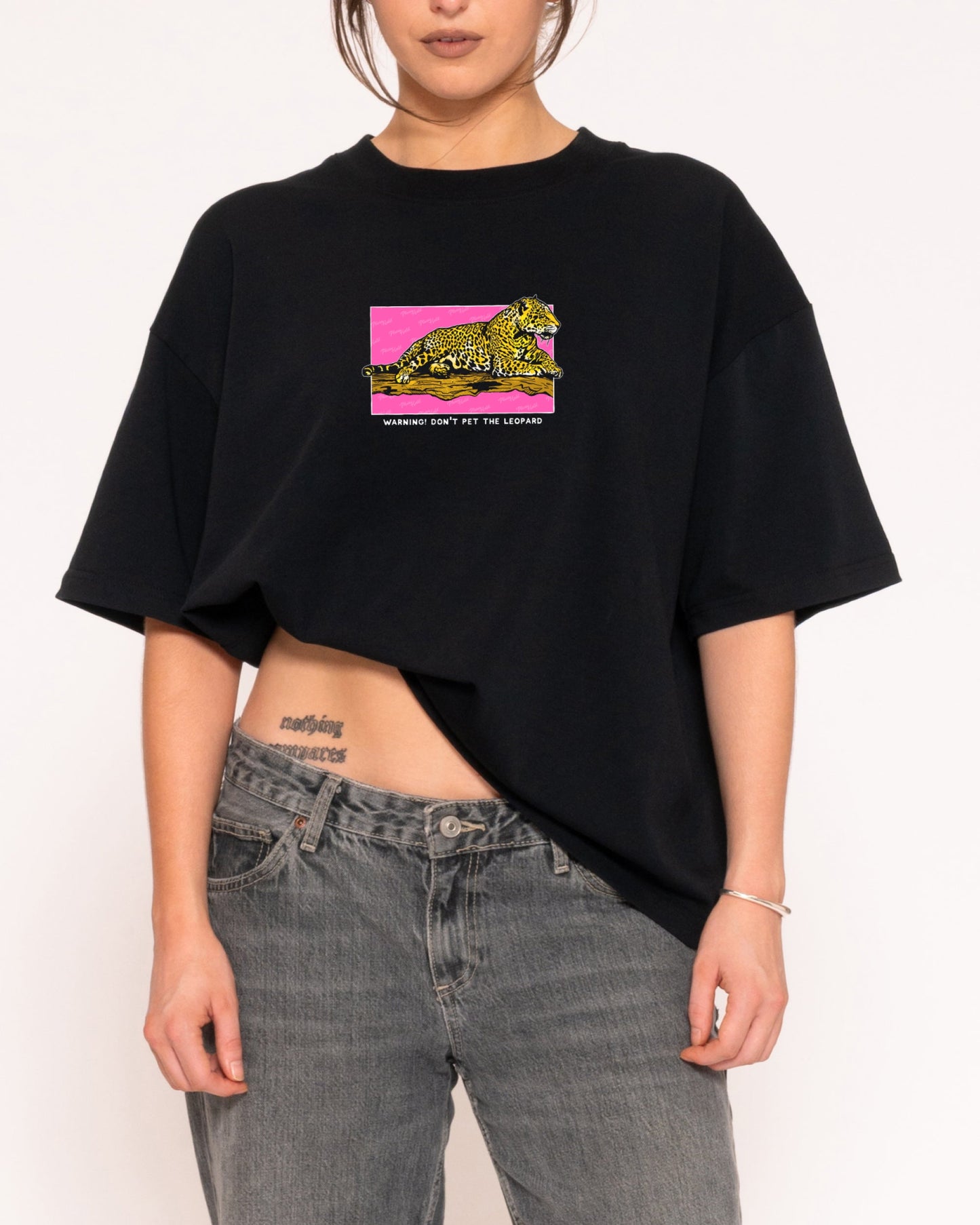Warning! Don't Pet The Leopard Boxy Crop Tee