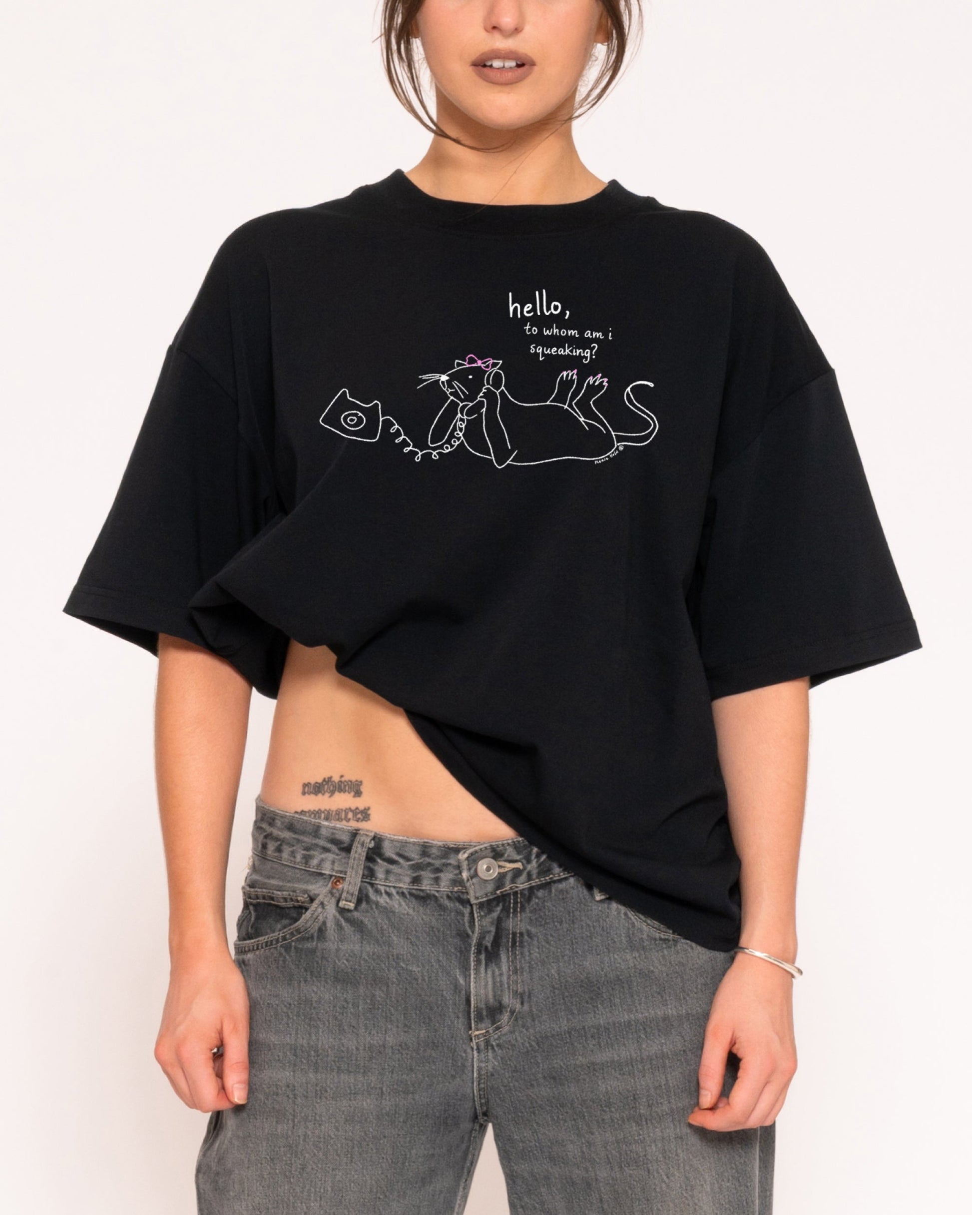 Hello, to Whom Am I Squeaking? Boxy Crop Tee