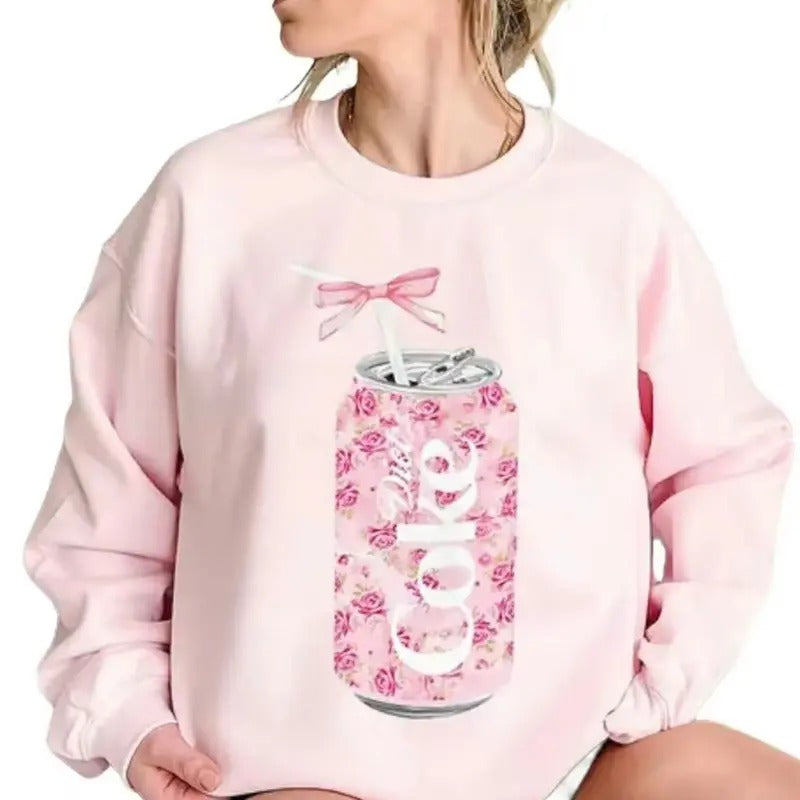 Diet Coke coquette sweatshirt pink bow tie, Diet Coke bow sweatshirt, vintage soda bottle shirt, Diet Coke lover shirt, pink bow tie