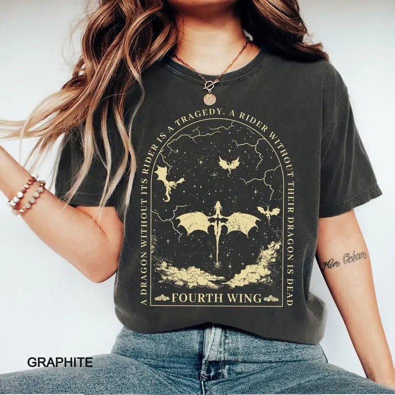 Fourth Wing Shirt, Basgiath War College t-shirt, Violet Sorrengail, Bookish Shirt, Xaden Riorson, Gifts For Readers, Fantasy Book Dragon Cotton