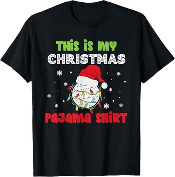 Funny Christmas Shirts, This Is My Christmas Pajama Golf Funny Christmas T-Shirt - Menswear Top