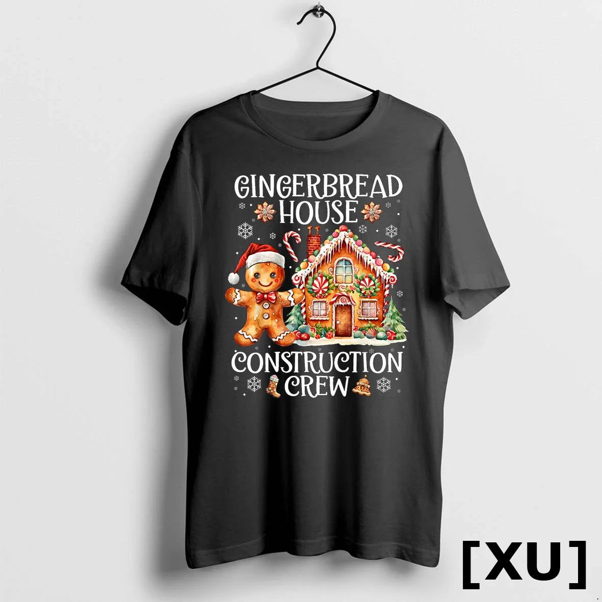 Gingerbread House Construction Crew Cookies Baking Christmas Tshirts Sweater