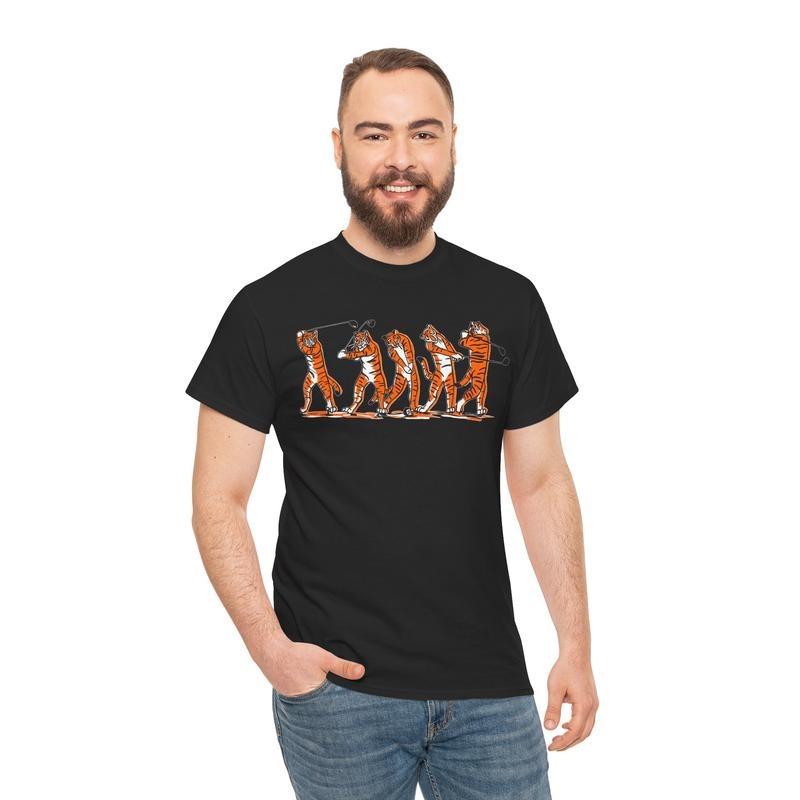 Golf TIGER Swing Gildan-Unisex T-Shirt Cotton Fabric