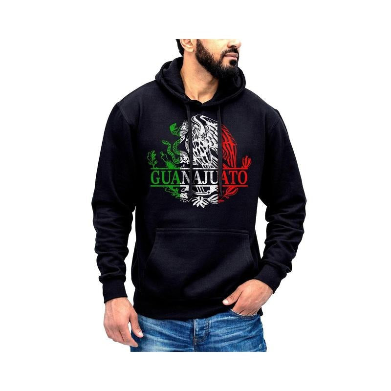 Guanajuato Mexico Eagle Emblem Hoodie Sweatshirt Cotton Fabric