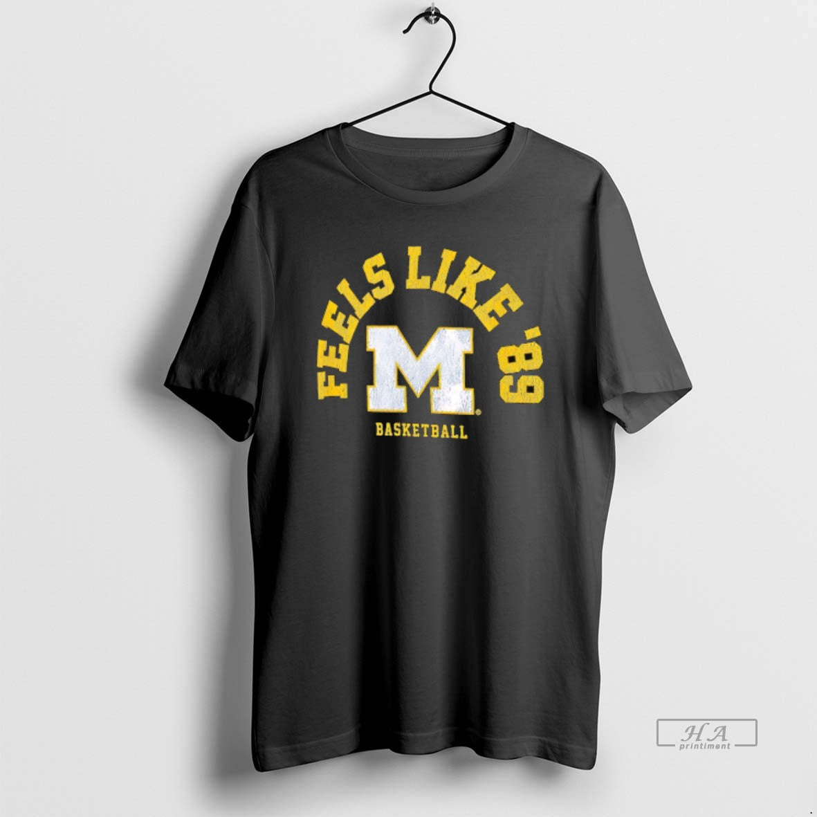 Official Michigan Wolverines Mens Basketball Feels Like 89 Logo Retro
