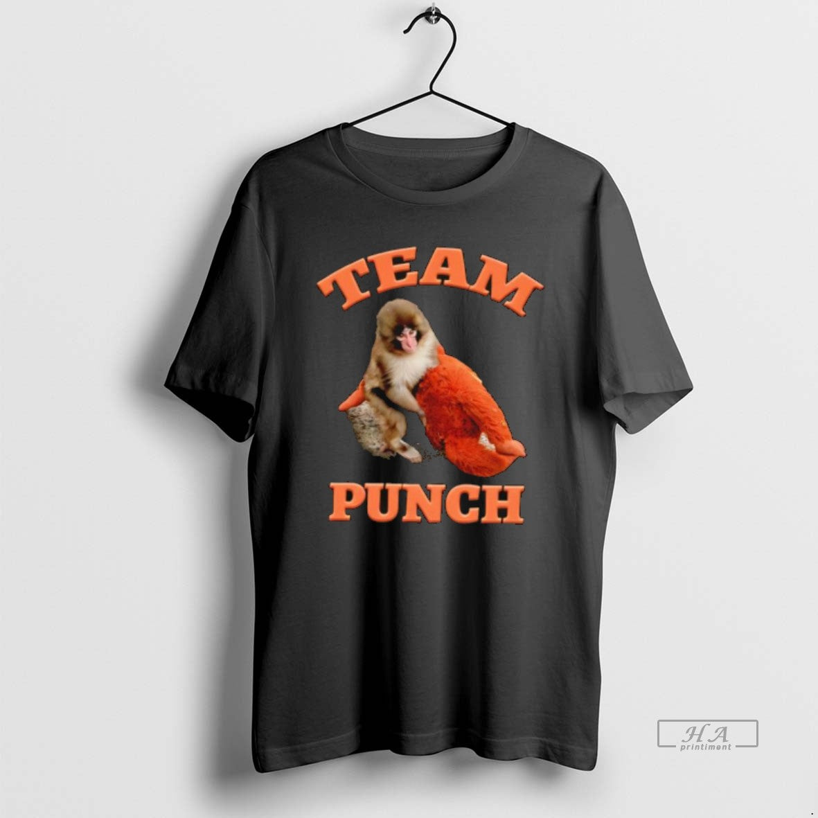 Official Team Punch Japanese Macaque Monkey Holding Orange Plush Toy