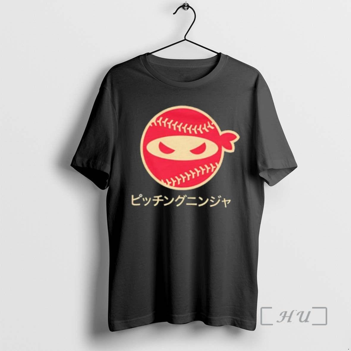 Officials Red Pitching Ninja Logo With Japanese Katana Text