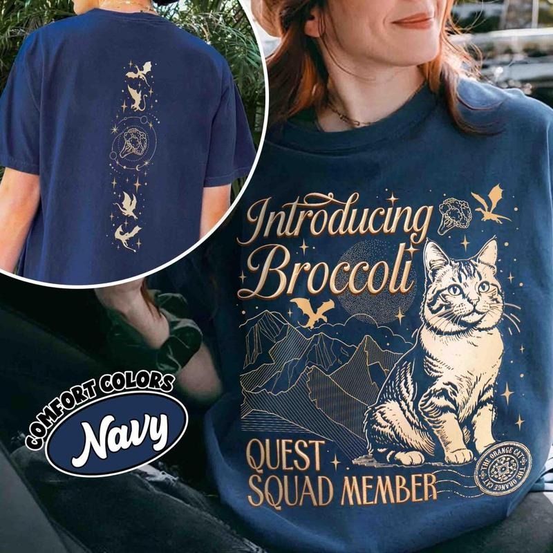 Onyx Storm Broccoli Cat Shirt, The Quest Squad Fourth Wing Series T Shirt For Fan, Dragon Rider Ridoc Gamlyn Tee, BookishGift