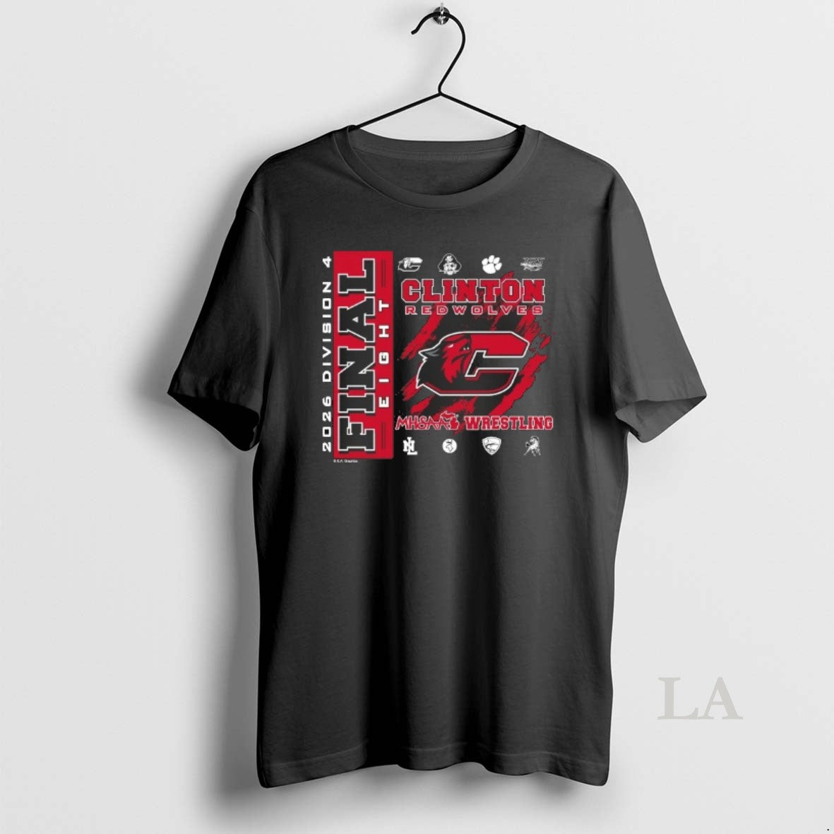 Original Clinton Redwolves 2026 Mhsaa Team Wrestling Final 8 D4