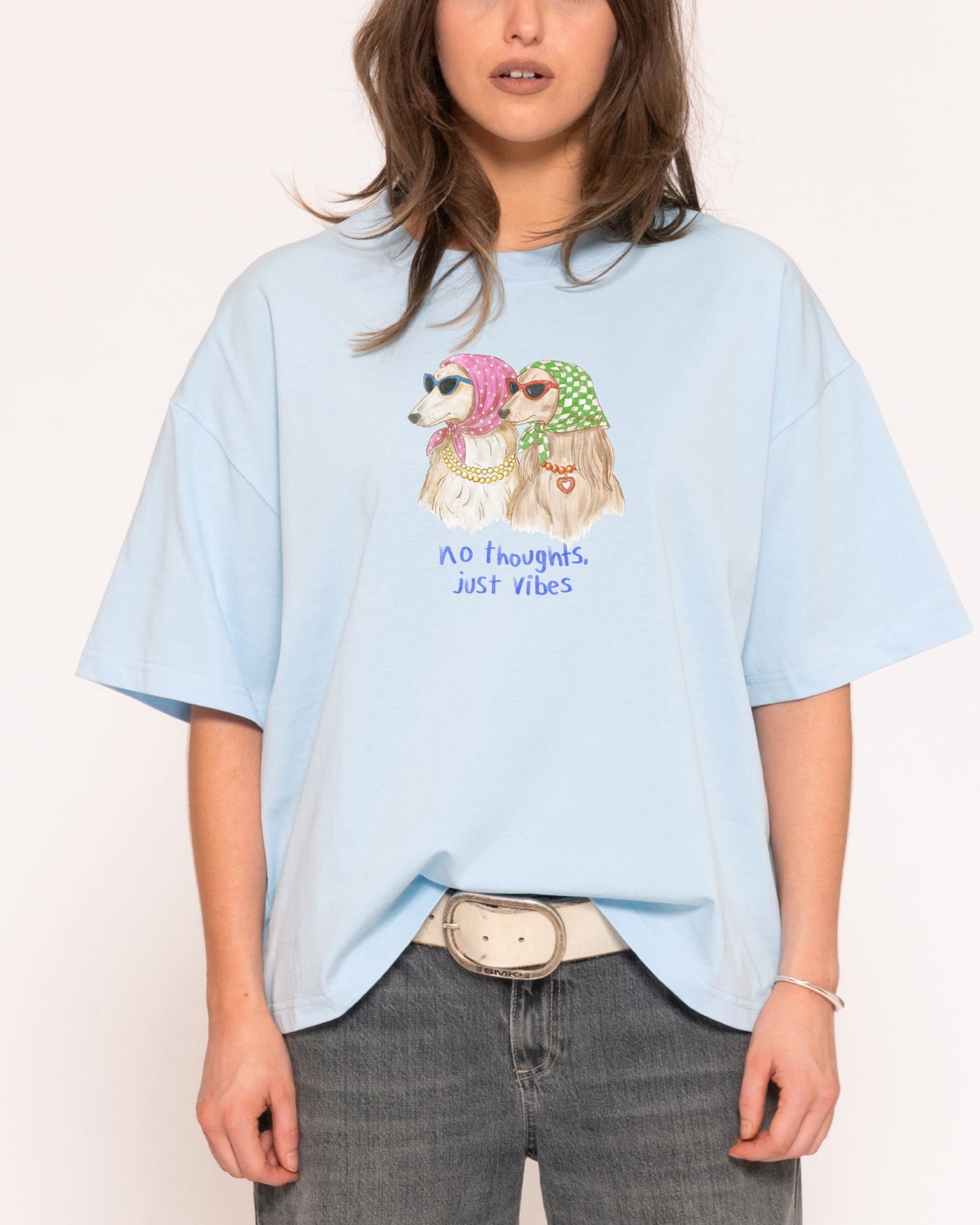 No Thoughts, Just Vibes Boxy Crop Tee