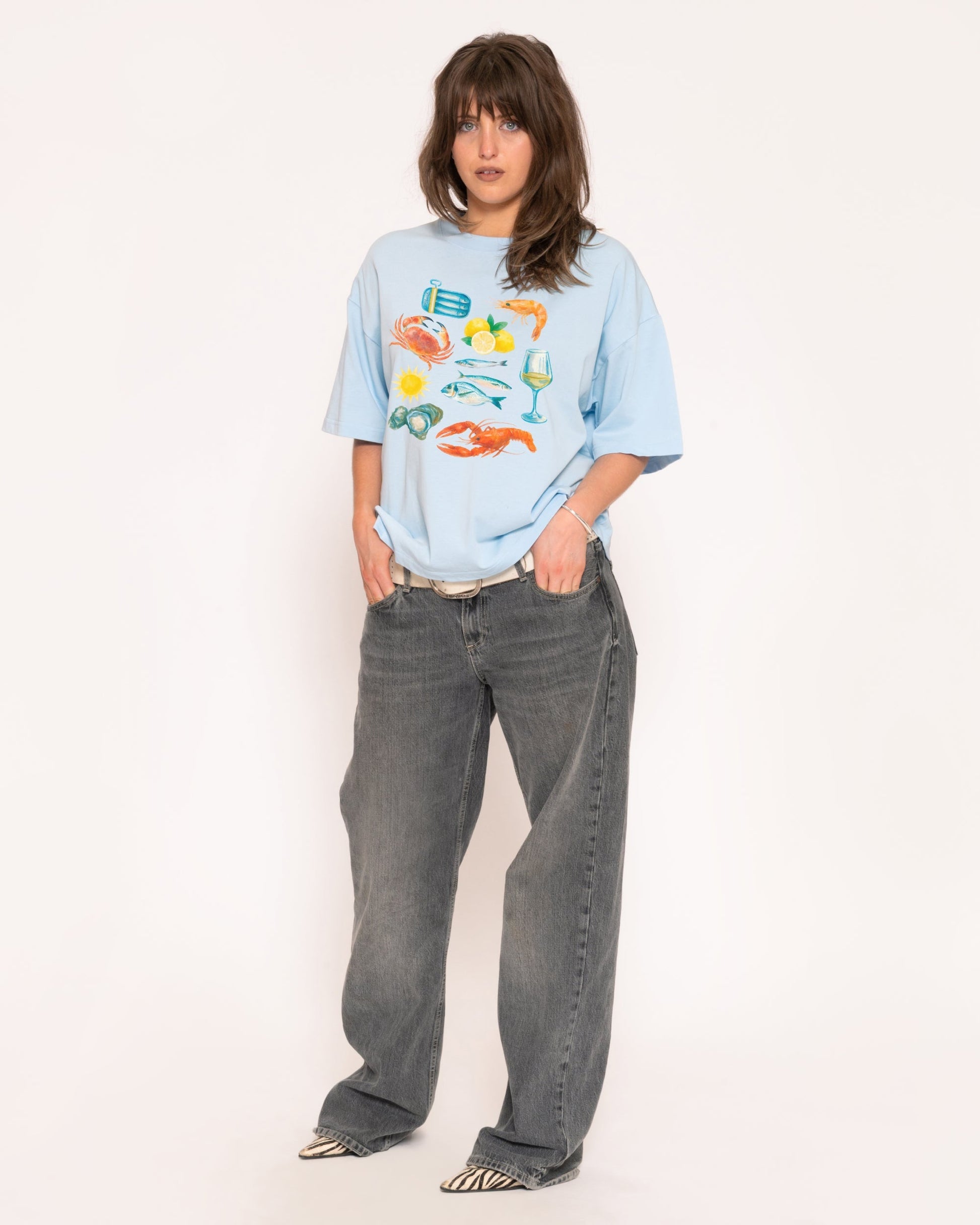 Seafood Platter Boxy Crop Tee
