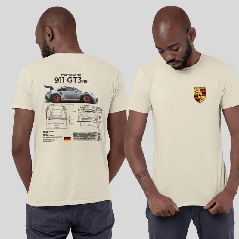 Porsche 911 GT3 RS Spec Tee, Boosted Gear Co - Unisex T-shirt, Supercar Performance Shirt, Cool Racing Apparel, Casual Top