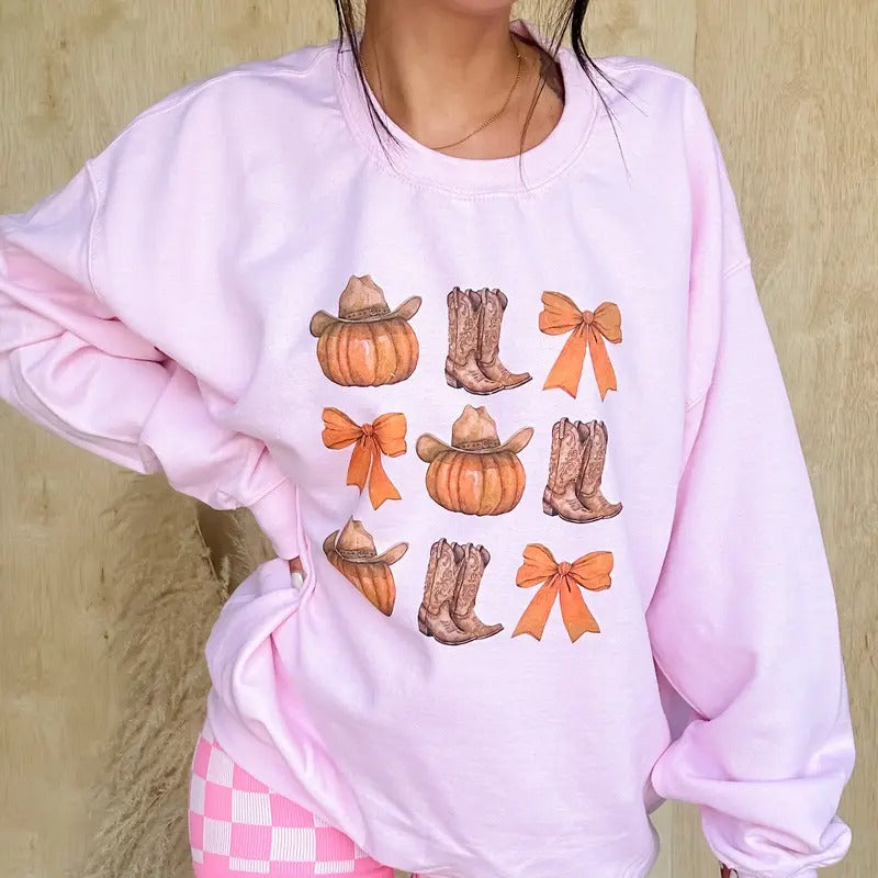 Pumpkin Boots Graphic Top