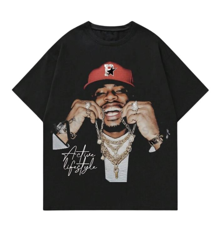 ROMWE Street Life Men's Portrait Printed Short Sleeve T-Shirt, Summer, School Cotton T-Shirt, Hoodie, Sweatshirt S-3XL, Streetwear & Underwear