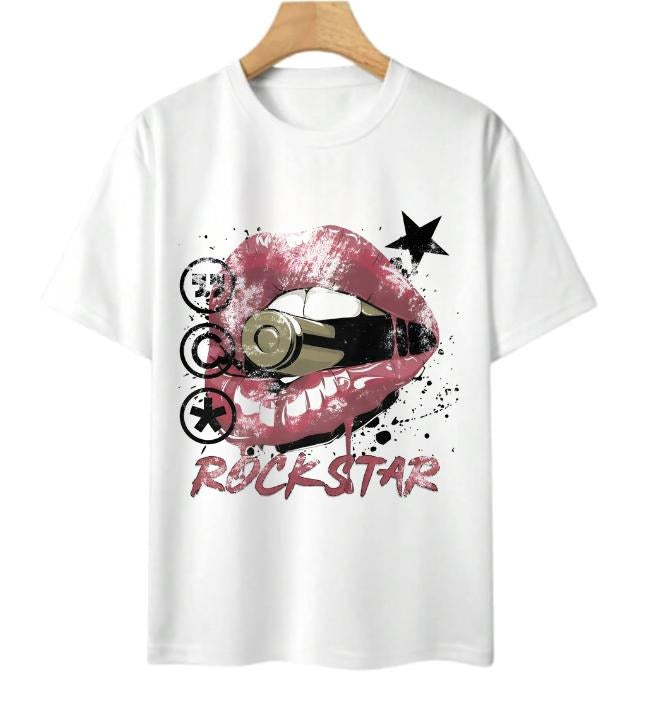 Rockstar T-Shirt Cotton Unisex T-Shirt, Crew Neck, Size S- 3XL, Menswear Top, Womenswear Top Underwear Streetwear Tshirt Tropical