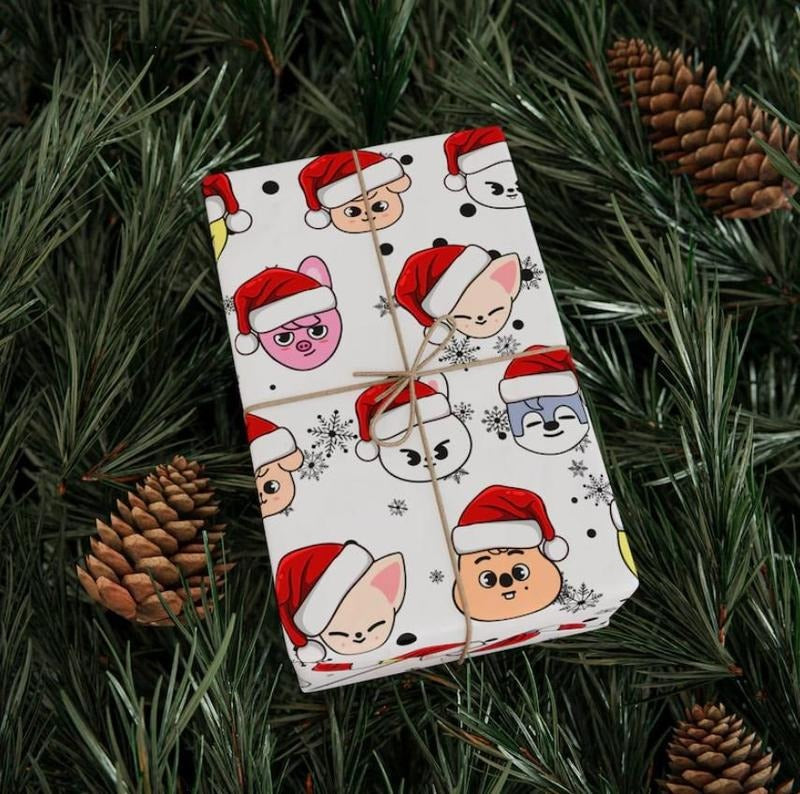 Skzzooo Christmas Wrapping Paper Strayyy Kpop Gift Wrap
