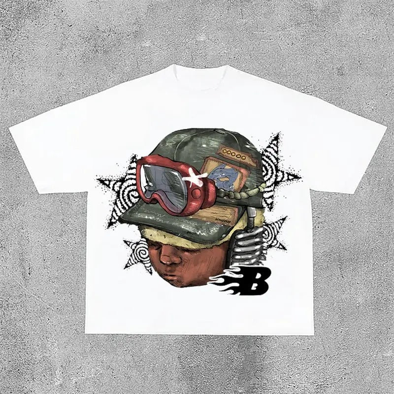 Sopula Flame Letter Boy Print    T-Shirts