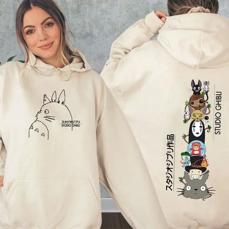 Spirited Away Studio Ghibli Hoodie, Ghibli Totoro Sweatshirt, Ghibli No Face Hoodie, Hayao Miyazaki, Howl's Moving Castle Tee, Calcifer