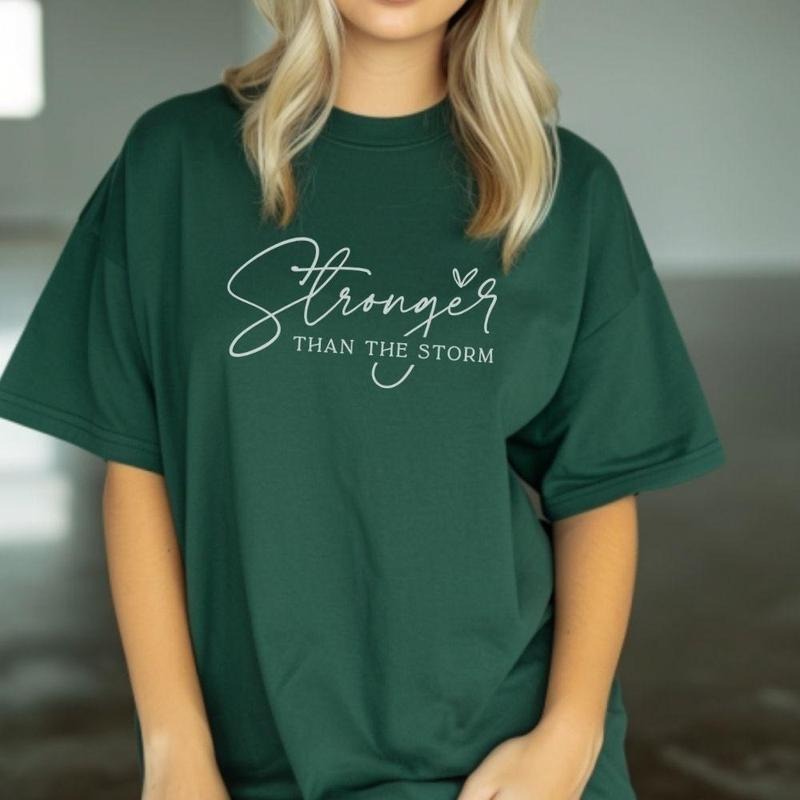 Stronger Than The Storm T-Shirt DRG, Boho Seft Care T-Shirt, Inspirational Women Sweater, Christian T-Shirt DRG wompwompmrcomershirt