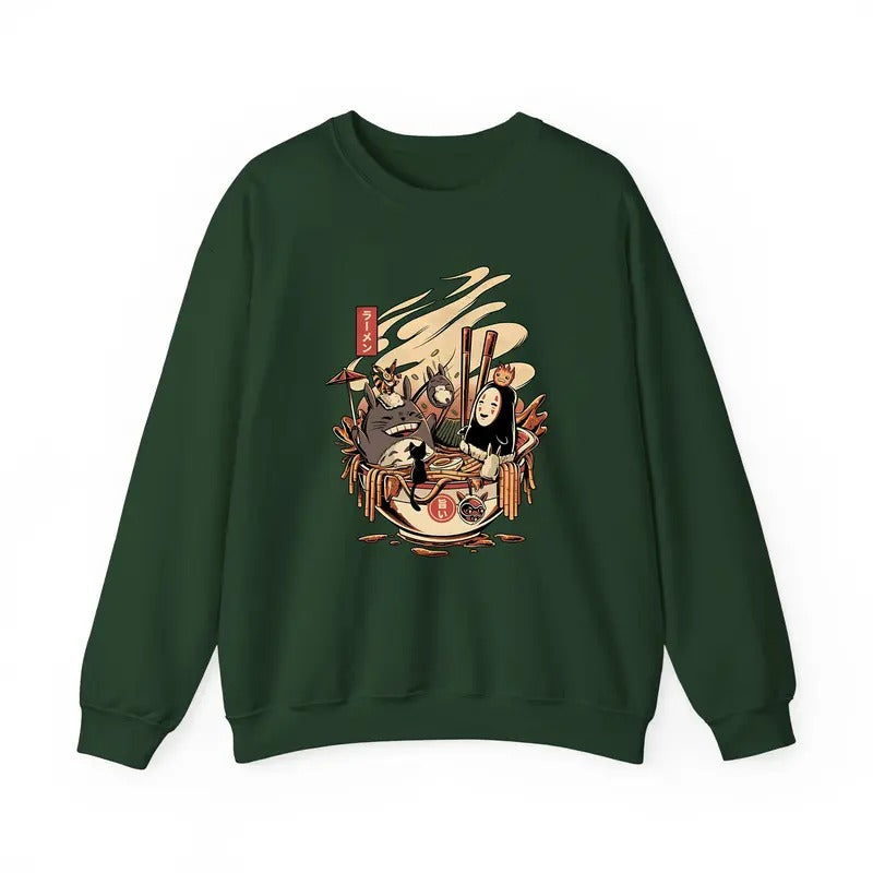 Studio Ghibli Sweatshirt, Hayao Miyazaki, Studio Ghibli Totoro Shirt, Ghibli No Face Shirt, Howl's Moving Castle shirt, Ponyo Sweatshirtstyle{n002}5