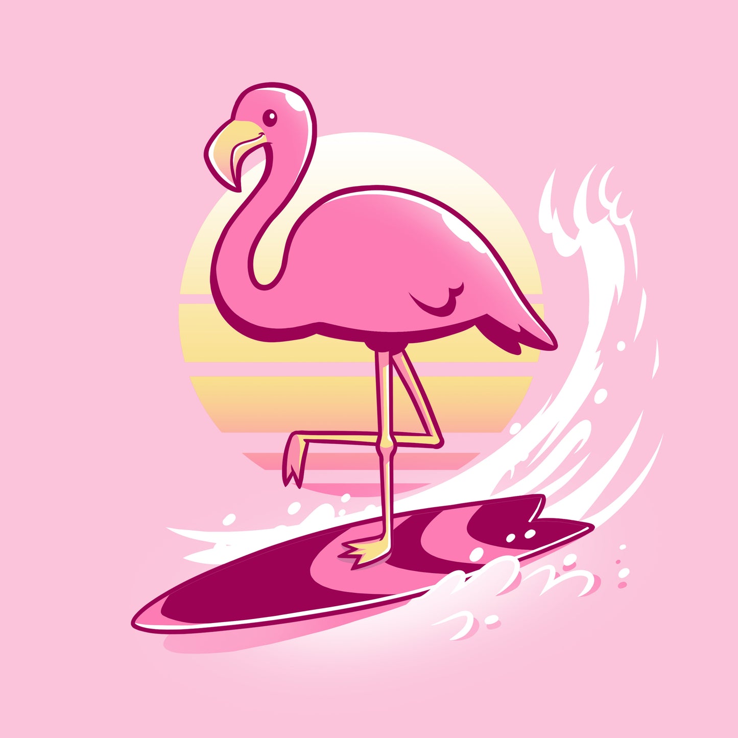 Surfing Flamingo