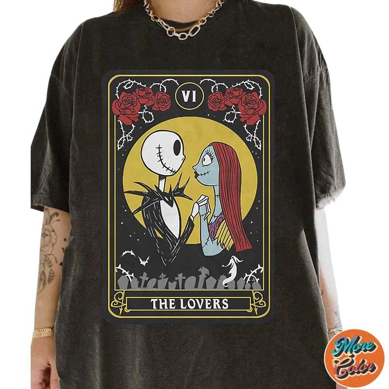 The Lovers Nightmare Before Christmas Shirts, Cotton Unisex T-shirt, Crew Neck, Size S- 3XL, Menswear Top, Womenswear Top Underwear Streetwear